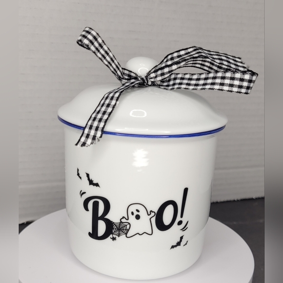 Halloween Ghost Canaster w/ Lid - Picture 1 of 10